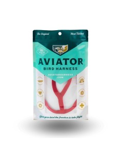 Arnés para Aves THE AVIATOR rojo Talla LARGE (600 - 1000gr) - Seguridad y Comodidad