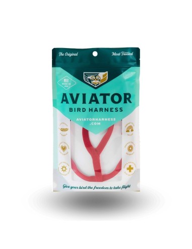 Arnes para aves THE AVIATOR rojo talla LARGE 600 - 1000gr