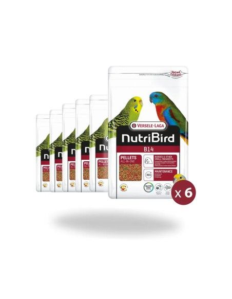 Pack NUTRIBIRD para Periquitos y Pequeñas Psitacidas VERSELE LAGA B14  6 x 800grs