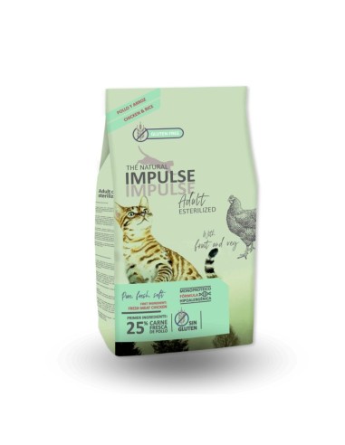 Comida para Gato Esterilizado IMPULSE Pollo 8kg