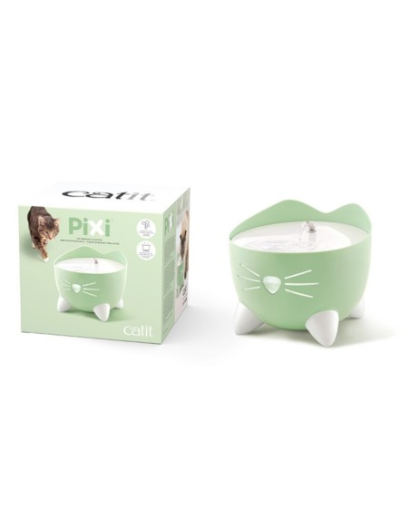 Fuente CATIT PIXI Verde 2.5 litros - Agua Fresca y en Movimiento para Gatos