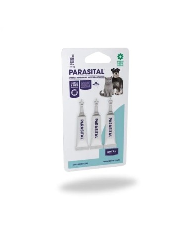 Pipetas Repelentes PARASITAL PEQUEÑAS para Gatos y Perros 3uds