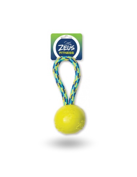 Juguete ZEUS FITNESS TPR  para Perro Pelota y Cuerda Tug 23 cm