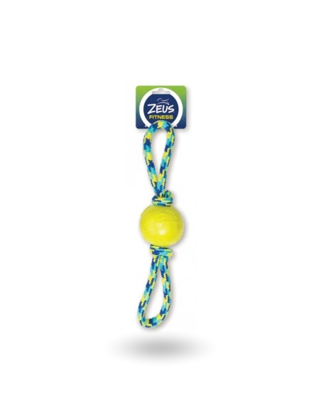 Juguete ZEUS FITNESS TPR para Perro Pelota y Cuerda Dobe Tug 40 cm - Diversión y Ejercicio