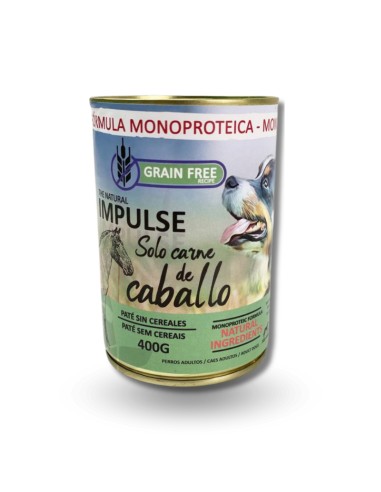 Comida Húmeda para Perros IMPULSE Pate de Caballo Grain Free 24x400grs