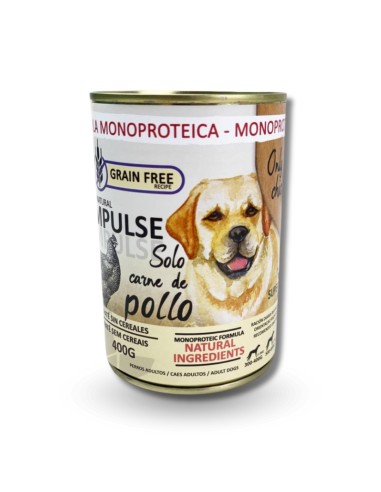 Comida Húmeda para Perros IMPULSE Paté de Pollo Grain Free 24x400 grs - Sin Cereales y Deliciosa