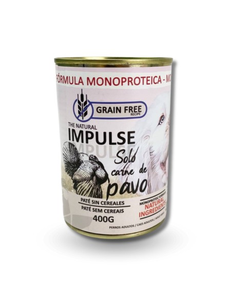 Comida Humeda para Perros IMPULSE Pate de Pavo Grain Free 24x400 grs