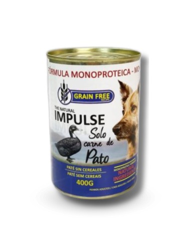 Comida Húmeda para Perros IMPULSE Paté de Pato Grain Free 24x400 grs - Sin Cereales y Deliciosa