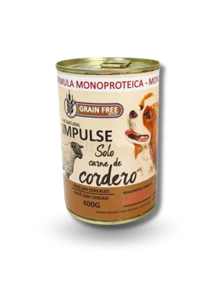 Comida Húmeda para Perros IMPULSE Paté de Cordero Grain Free 24x400 grs - Sin Cereales y Nutritiva