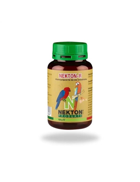 NEKTON R pigmentante con cantaxantina enriquecido con vitaminas, minerales y oligoelemntos, para aves de factor rojo, 150 gr