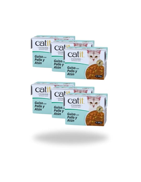 Comida Humeda para Gato CATIT Cuisine HAGEN Pollo y Atun Pack 6 x 95gr