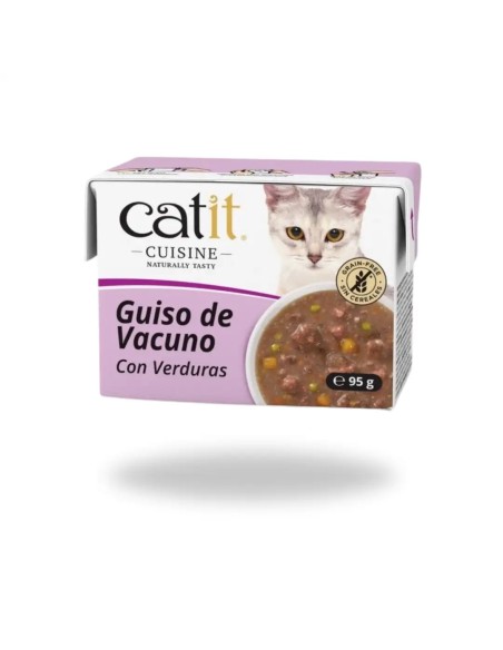 Comida Humeda para Gato CATIT Cuisine HAGEN Vacuno con Verduras 95gr