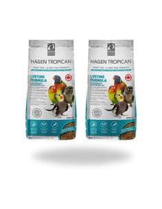 2X1 pienso para pequeñas psittacidas 2 mm.  HAGEN TROPICAN MANTENIMIENTO 820 gr