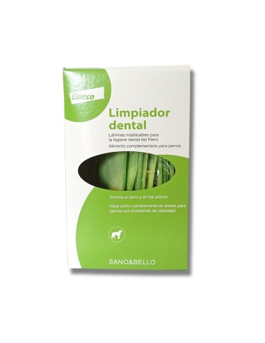 Limpiador Dental para Perros Sano y Bello ELANCO en Laminas Masticables, caja 140 gr