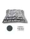 Pack de 3 Colchonetas para Mascotas YOMMY de Franela Gris con Huesitos Tamaños (S, M, L)