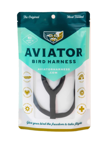 Harness for birds THE AVIATOR large black