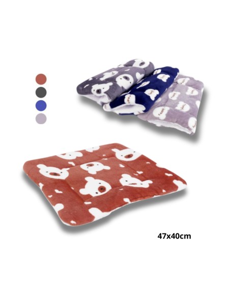 Pack de 8 Cojines para Cama de Mascotas YOMMY Manta de Franela Estampada 47x40cm Colores Surtidos