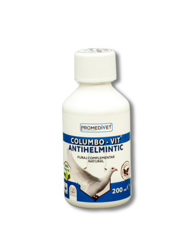 Suplemento Natural Antiparasitario Interno Antihelmintic COLUMBO VIT 200 ml | Salud digestiva para aves