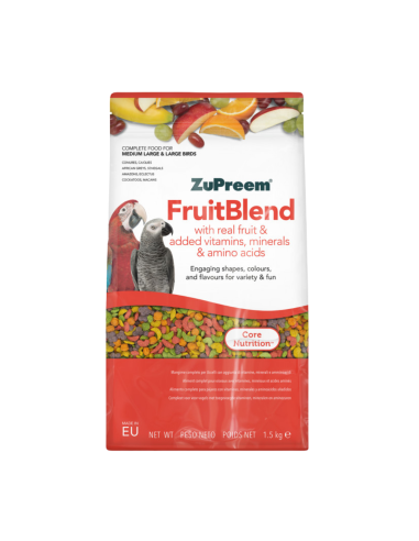 Pienso ZUPREEM FRUITBLEND para Aves de Tamaño Mediano y Grande 1,5 Kg | Nutrición completa