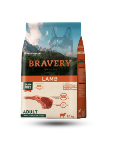 Bravery Dog Lamb Adult Large/Medium Breeds - Pienso Completo de Cordero