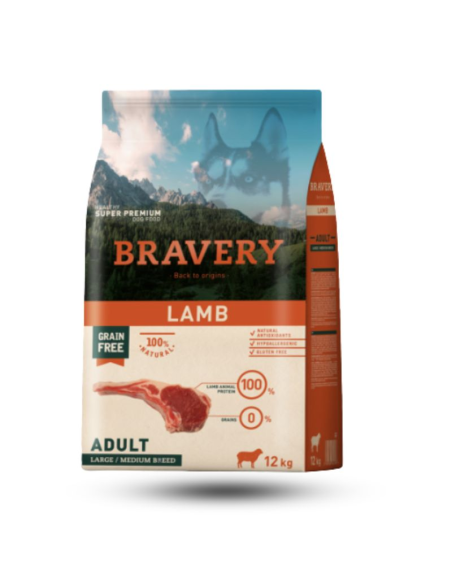 Bravery Dog Lamb Adult Large/Medium Breeds - Pienso Completo de Cordero