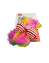 Pelotas con Plumas Multicolores para Gatos de Nylon Badminton - Pack de 2 Unidades