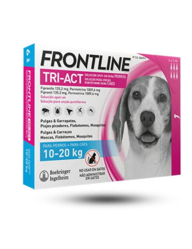 Frontline Tri-Act Pipettes pour chiens de 10 à 20 kg 3 pipettes