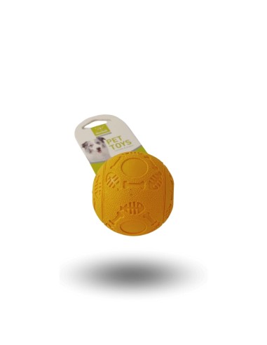 Pelota Interactiva para Perro NUNBELL Amarilla Resistente, 6 cm