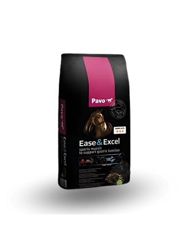 Muesli Innovador para Caballos PAVO Ease&Excel 15 Kg - para Deporte con Sensibilidad Digestiva