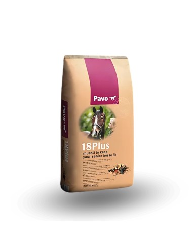 Muesli para Caballos Mayores PAVO 18Plus 15 Kg - para Mantenimiento, Digestión y Condición Física
