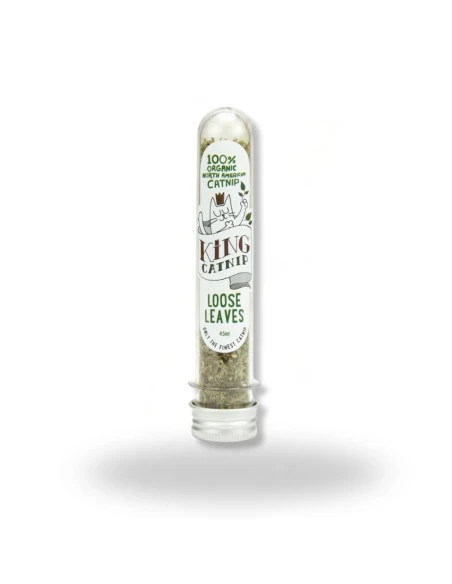 King Catnip Hojas de Hierba Gatera Tubo 45 ml – Estimulante Natural para Gatos