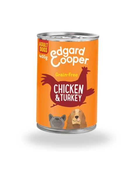 Edgard & Cooper Comida Húmeda para Perro Pavo y Pollo – Caja 6x400g