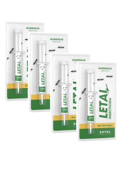 Pack de 4 Insecticida LETAL TRX ZOTAL en cebo contra hormigas, total 40 gr