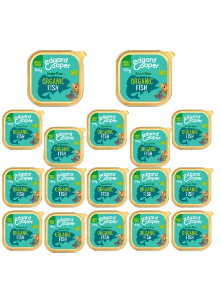 Comida humeda EDGAR COOPER para perros ADULT PESCADO ORGANICO 17 X 100 GRS
