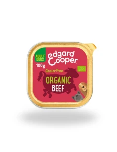Comida humeda EDGAR COOPER para perros ADULT TERNERA ORGANICA  17 X 100 GRS