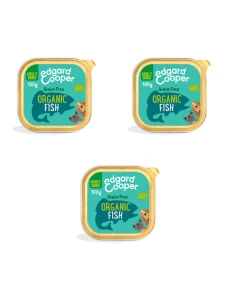 Comida humeda EDGAR COOPER para perros ADULT PESCADO ORGANICO 3 X 100 GRS