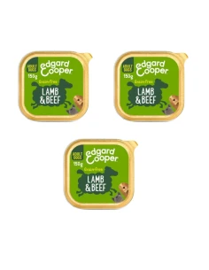 Comida humeda EDGAR COOPER para perros ADULT CORDERO Y TERNERA 3 X 100 GRS