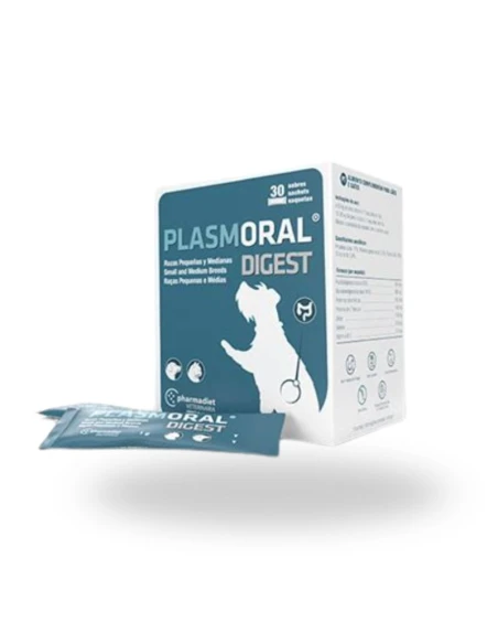 PLASMORAL Digest para perros y gatos. Razas Pequeñas y Medianas , envase 30 sobres