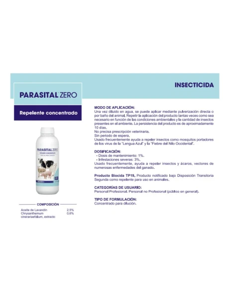 PARASITAL Zero 250 ml | Repelente Natural para Ganado