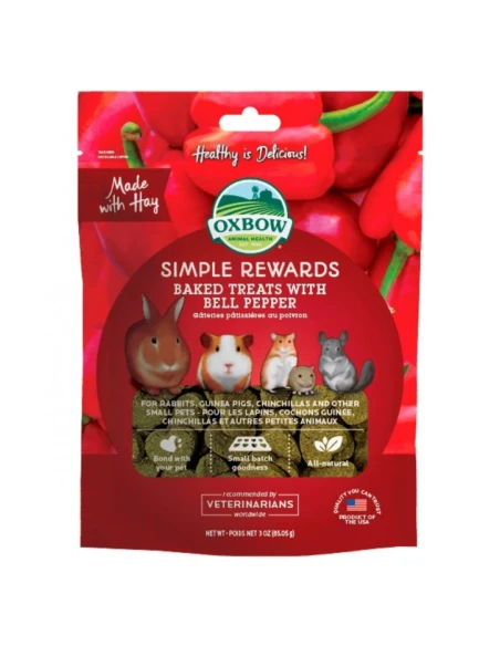 Complementos para aves|Golosinas Horneadas con Pimiento para Roedores - Oxbow Essentials 85g