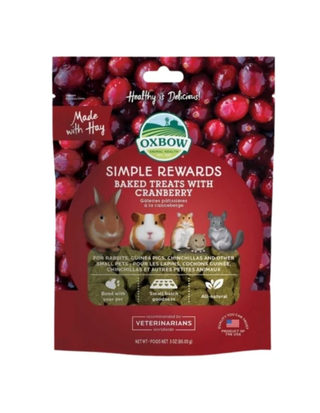 Complementos para aves|Golosinas Horneadas con Arándanos para Roedores - Oxbow Essentials 85g