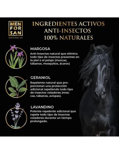 Champú para caballos repelente de insectos MENFORSAN 1 litro