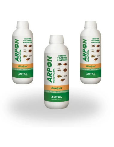 ARPÓN DIAZIPOL 250 ml PACK 3 uds de Insecticida para insectos voladores y rastreros