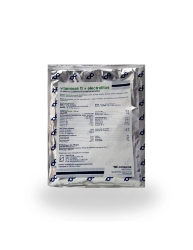 Vitaminas TT con electrolitos, para aves, en sobre de aluminio 100 gr