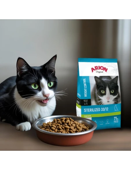 Comida para Gato Esterilizado ARION ORIGINAL Sterilized de Pollo y Arroz 2kg|Complementos para aves