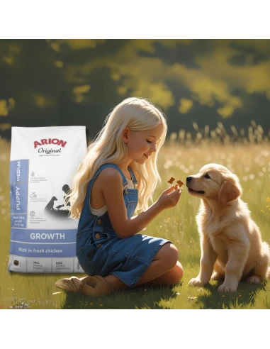 Pienso para Perro Cachorro de Razas Medianas ARION ORIGINAL Growth Pollo 2kg