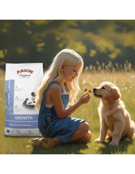Pienso para Perro Cachorro de Razas Medianas ARION ORIGINAL Growth Pollo 2kg