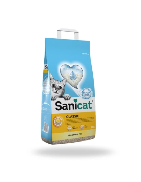 Arena Absorbente para Gatos SANICAT Classic sin Fragancia 10L