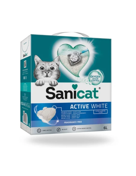 Sanicat Active White 6L | Arena Aglomerante con Oxígeno