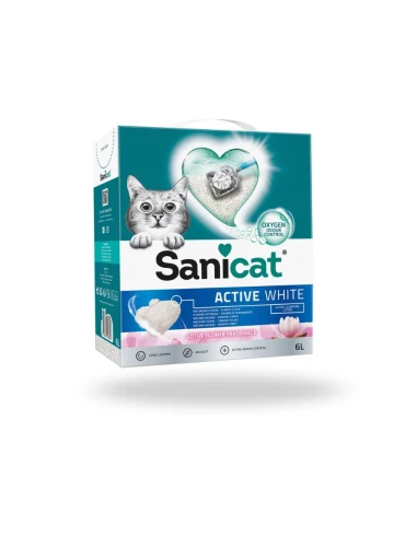 Arena Aglomerante para Gatos SANICAT Active White Loto 6L